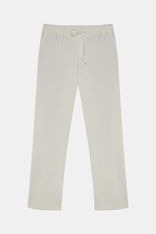 White Straight Men's Trousers