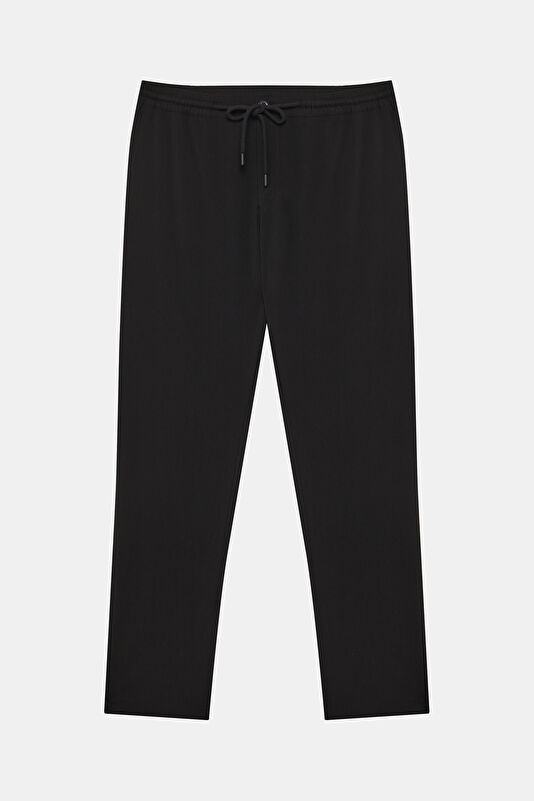 Black Straight Leg Men's Trousers