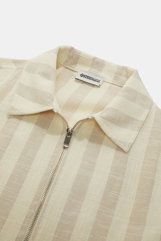 Ecru Zip-Up Men's Jacket 3
