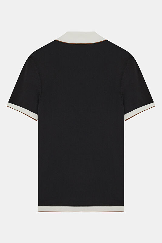 Black Polo Collar Men's T-Shirt 2