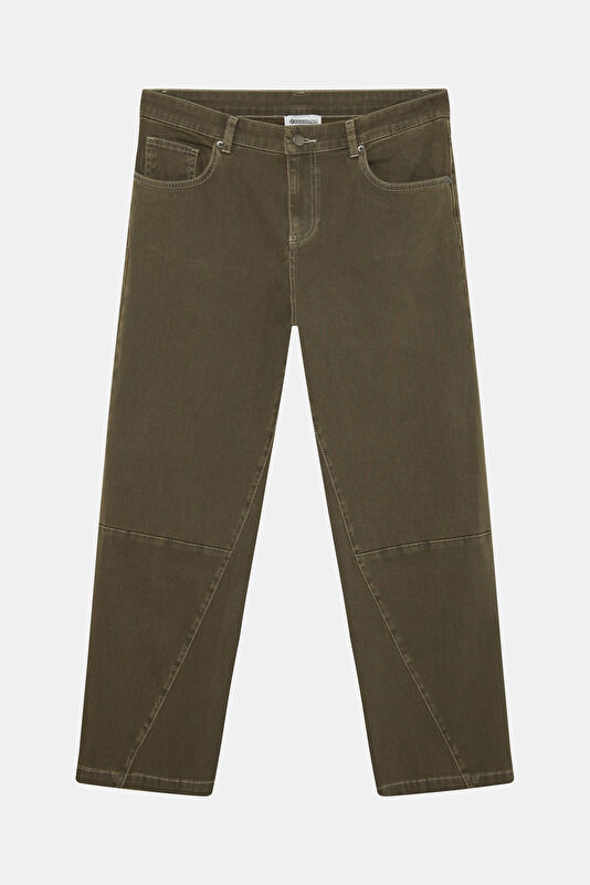 Khaki Wide Leg Trousers