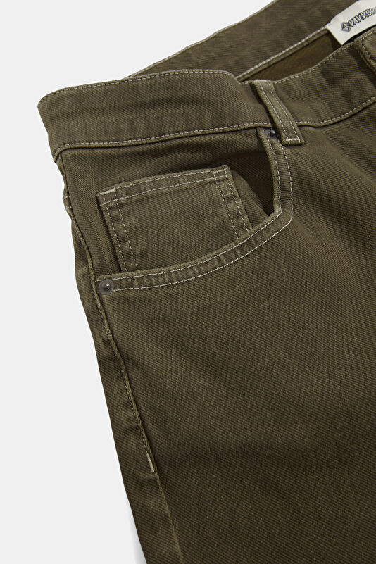 Khaki Wide Leg Trousers 3
