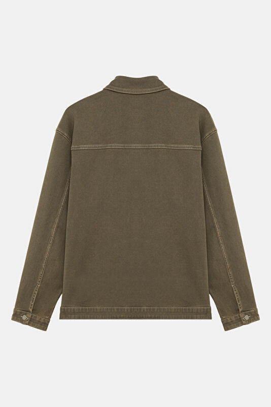 Khaki Button-Down Men's Jacket 2