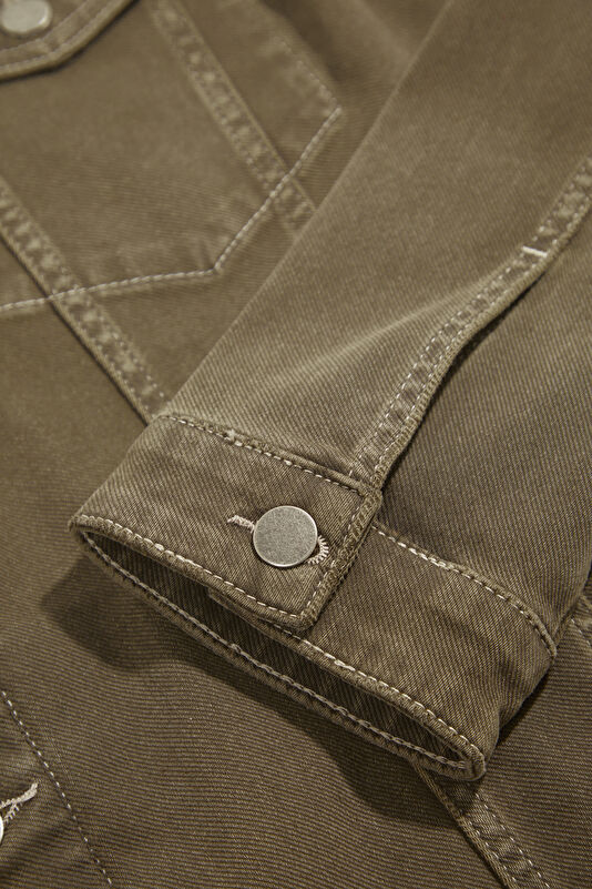 Khaki Button-Down Men's Jacket 4