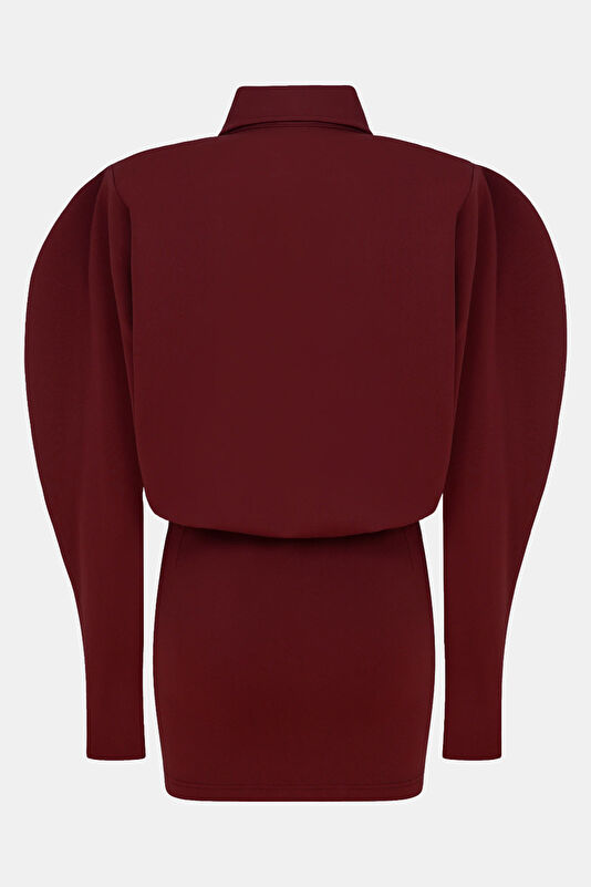 Bordo Mini Kadın Elbise 2