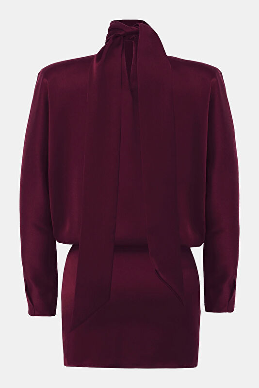 Bordo Mini Kadın Elbise