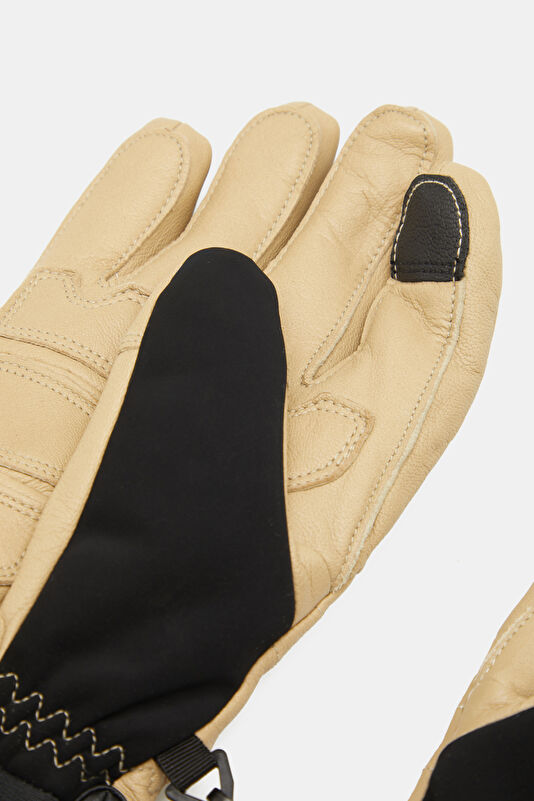 W. Peak Dark Beige Leather Women's Gloves 3