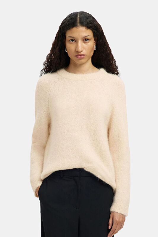Cream Alpaca Wool Women's Sweater 3