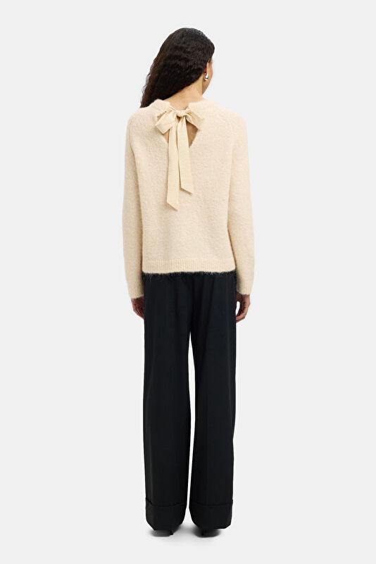 Cream Alpaca Wool Women's Sweater 4