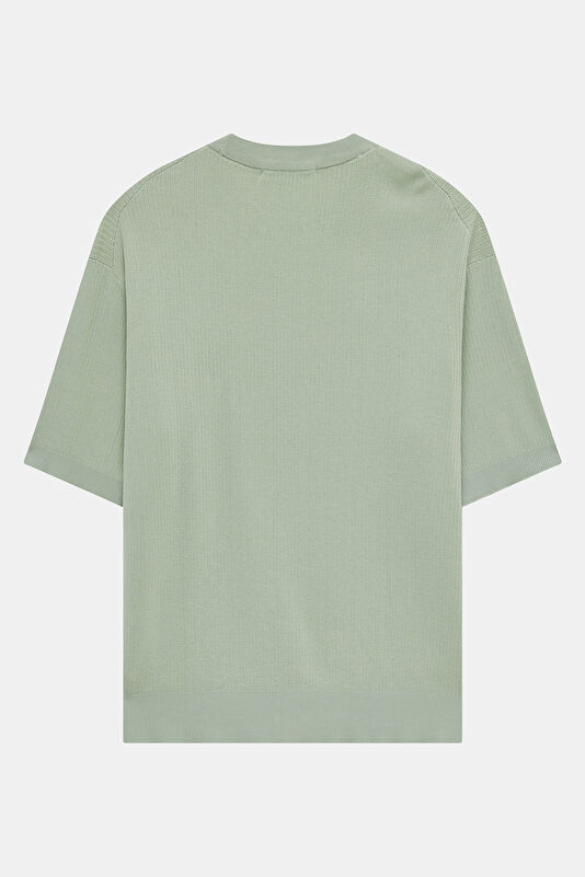 Relax Kalıp Açık Yeşil Bisiklet Yaka Erkek T-Shirt 2