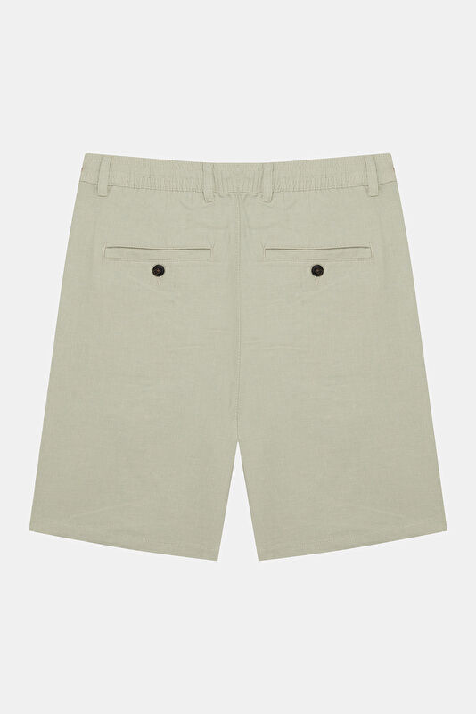 Light Green Cotton/Linen Men's Shorts 2