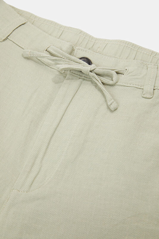Light Green Cotton/Linen Men's Shorts 3