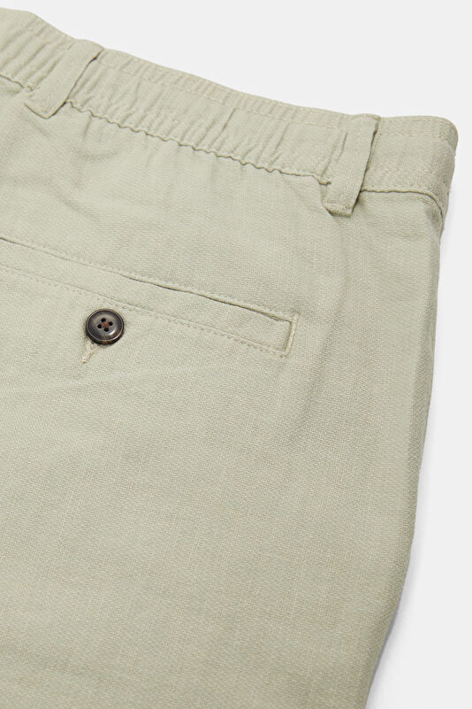 Light Green Cotton/Linen Men's Shorts 4