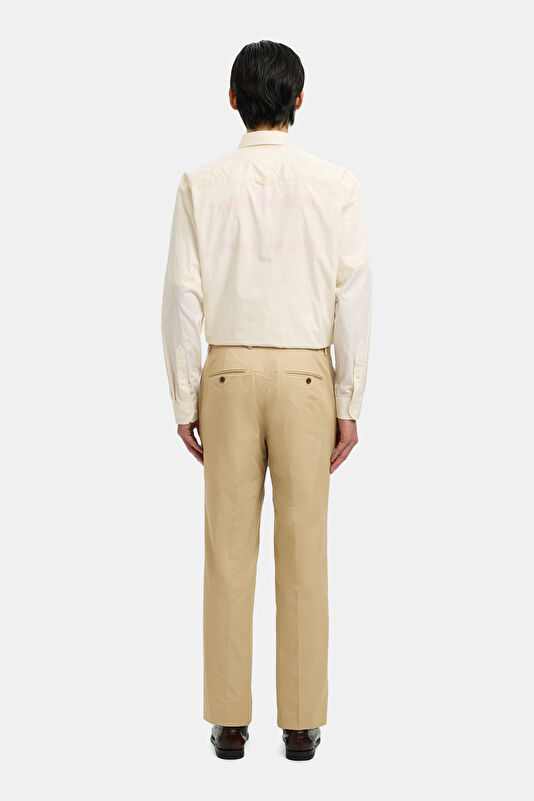 X Hotel Amour Beige Straight Organic Cotton Men's Trousers 2