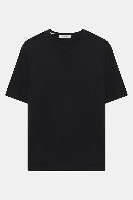 Siyah Bisiklet Yaka Erkek T-Shirt