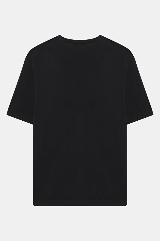 Siyah Bisiklet Yaka Erkek T-Shirt 2