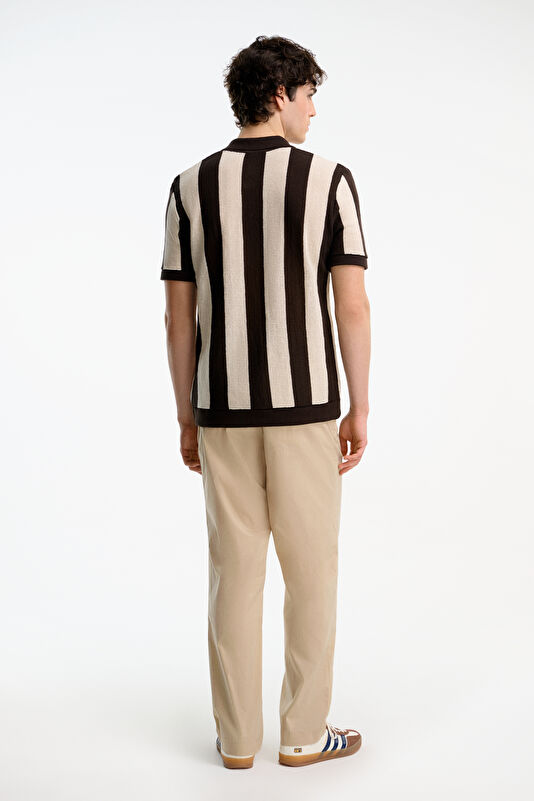 Relax Fit Cream Wide Leg Linen Cotton Men's Trousers 2