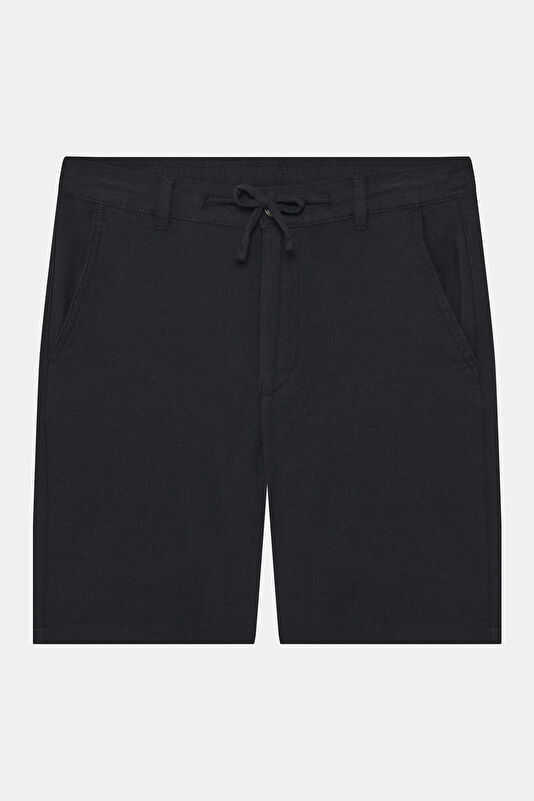 Black Cotton/Linen Men's Shorts