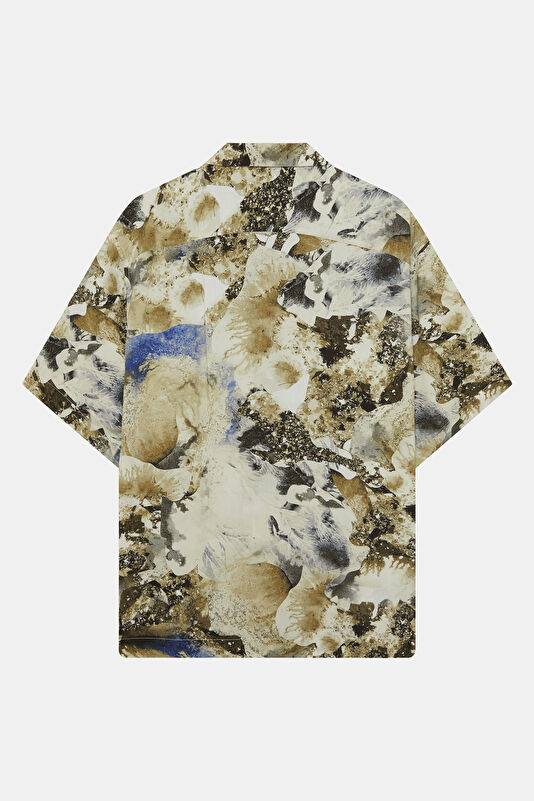 Relax Fit Multicolored Patterned Resort Neck Men's Shirt 2