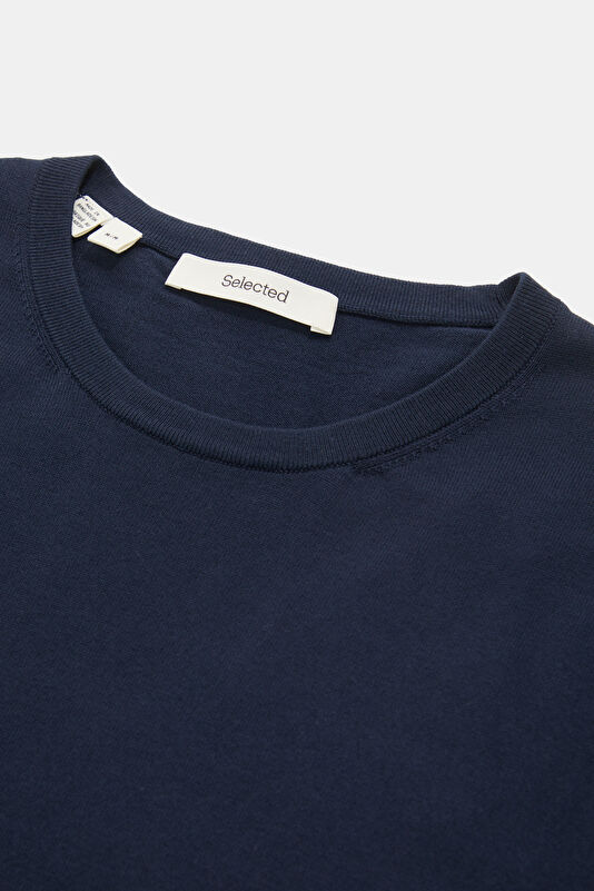 Navy Blue Crew Neck Men's T-Shirt 3