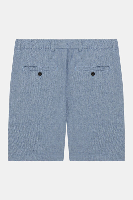 Light Blue Cotton/Linen Men's Shorts 2