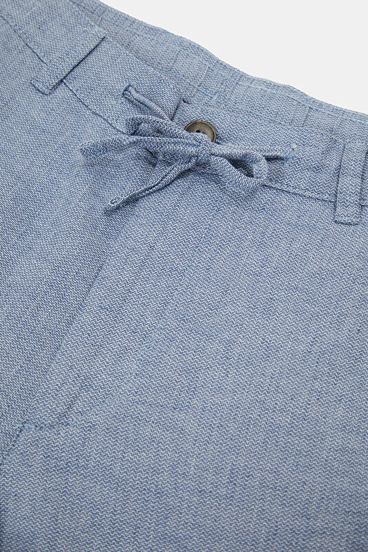 Light Blue Cotton/Linen Men's Shorts 3