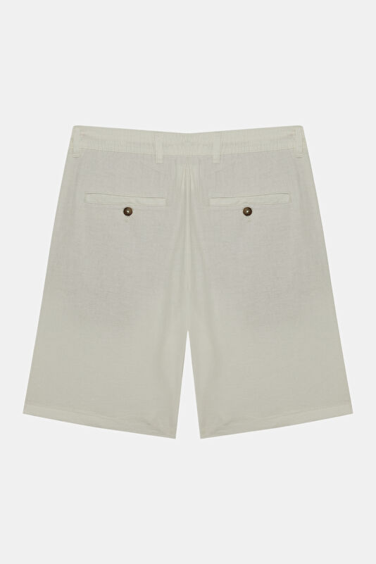 White Cotton/Linen Men's Shorts 2