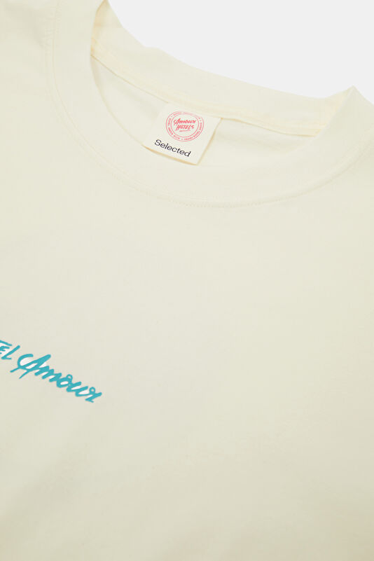 X Hotel Amour Ecru Crew Neck Printed Men's T-Shirt 3