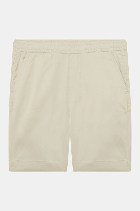 Beige Cotton/Tencel Men's Shorts