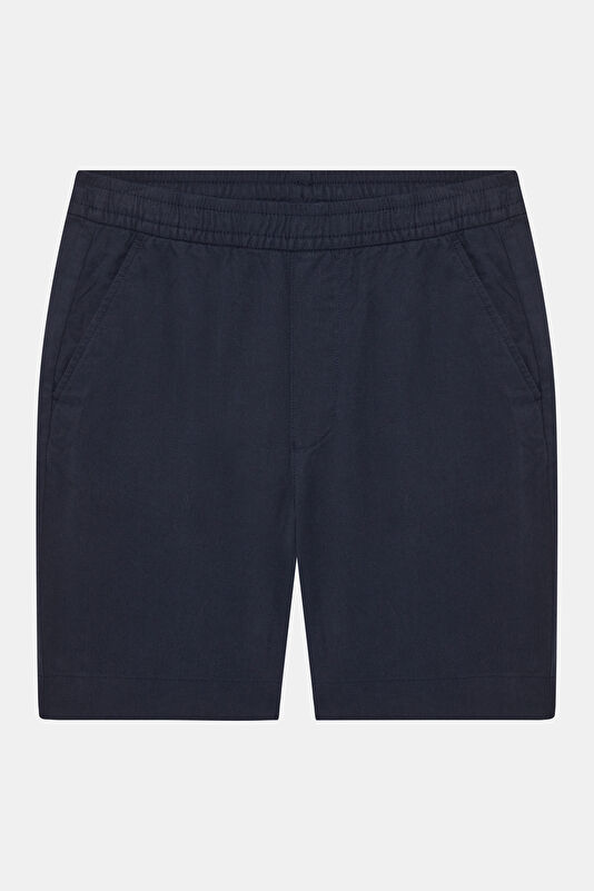 Navy Blue Cotton/Tencel Men's Shorts