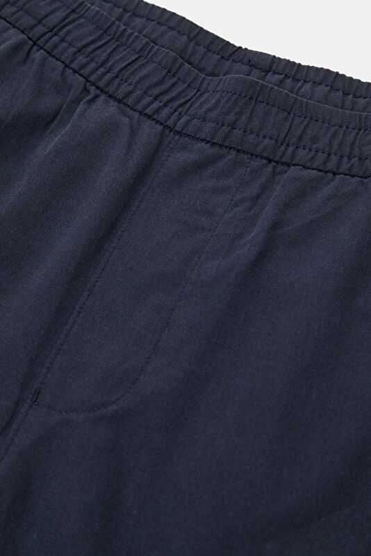 Navy Blue Cotton/Tencel Men's Shorts 3