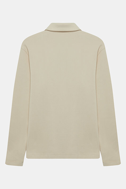 Cream Stand-Up Collar Men's Sweatshirt 2