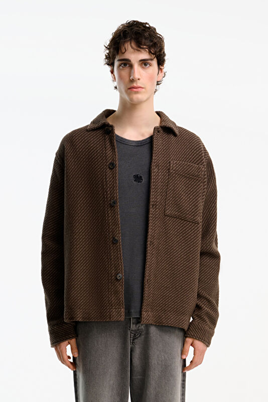 Brown Organic Cotton Men's Cardigan