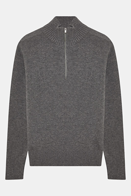 Gray Wool/Cashmere Knit Men's Sweater