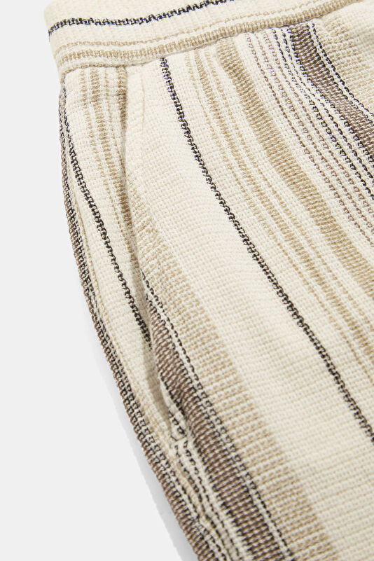 Ecru Striped Organic Cotton Men's Shorts 4