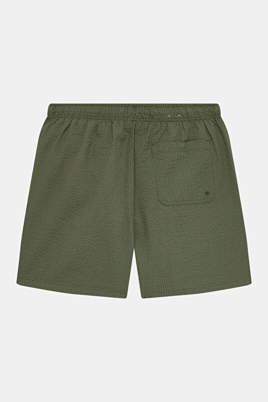 Khaki Elastic Waist Men's Swimsuit 2