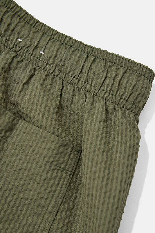 Khaki Elastic Waist Men's Swimsuit 4