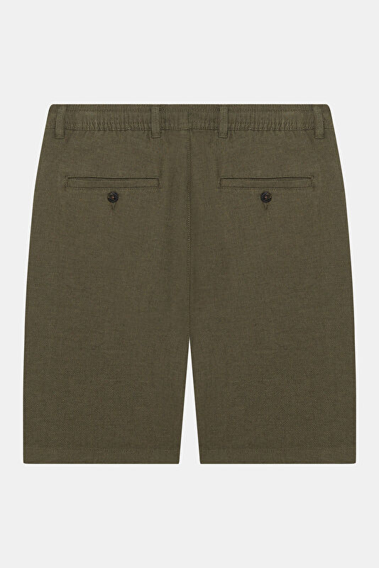 Khaki Cotton/Linen Men's Shorts 2