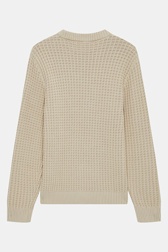 Cream Organic Cotton Knit Men's Sweater 2