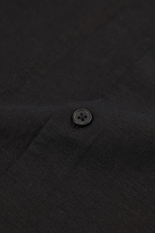 Black Linen Cotton Men's Shirt 4