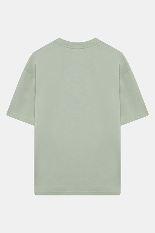 Relax Fit Light Green Crew Neck Men's T-Shirt 2