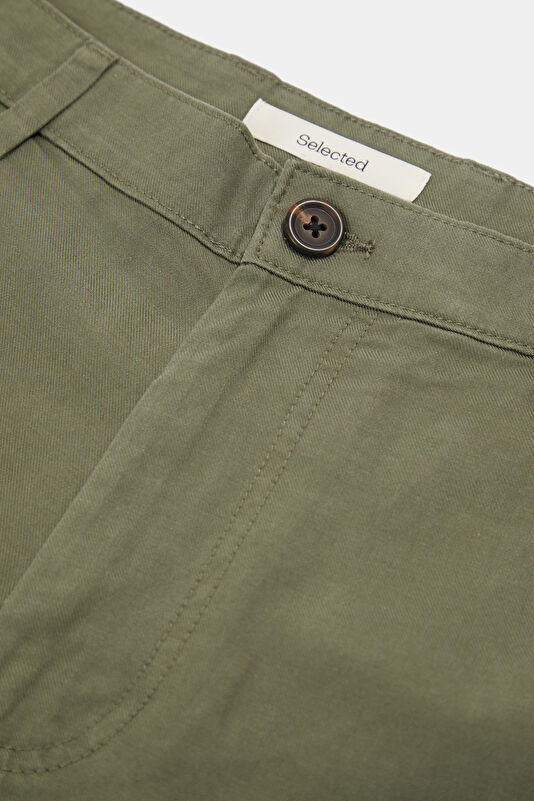 Khaki Lyocell Cotton Men's Shorts 3