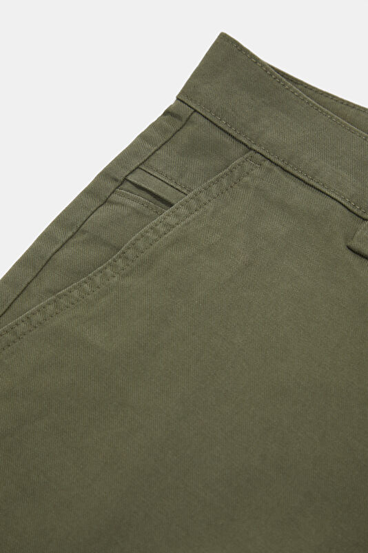 Khaki Lyocell Cotton Men's Shorts 4