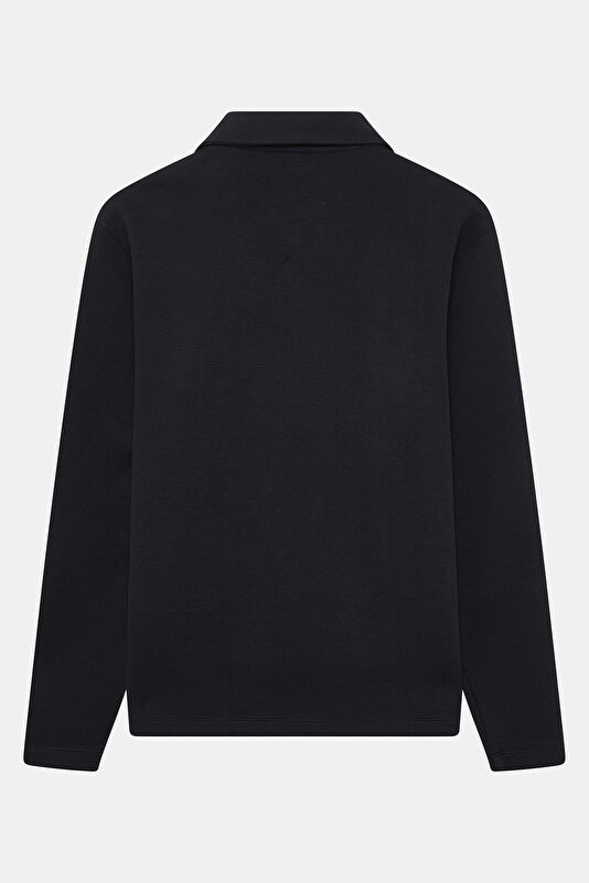 Siyah Dik Yaka Erkek Sweatshirt 2