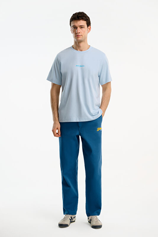 X Hotel Amour Light Blue Crew Neck Printed Men's T-Shirt 3