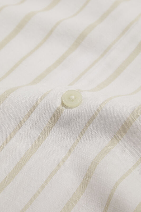 Relax Fit White Striped Resort Neck Men's Shirt 4