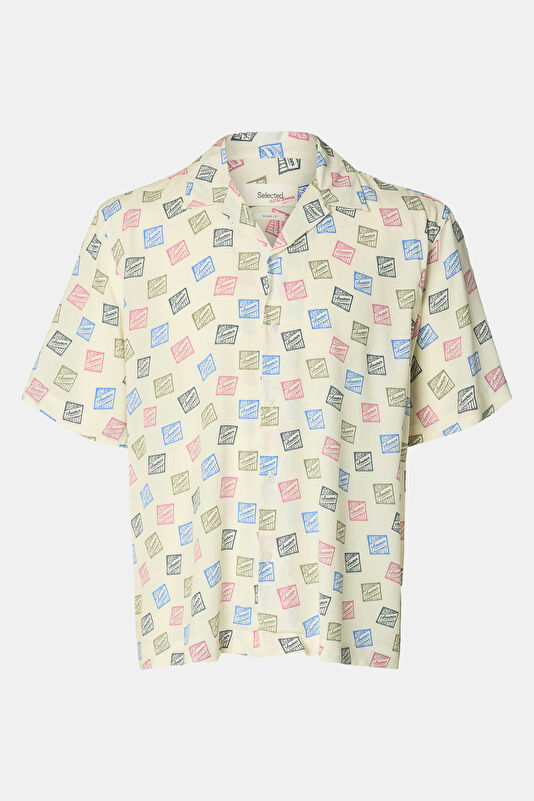 X Hotel Amour Relax Fit Multicolored Patterned Resort Collar Shirt