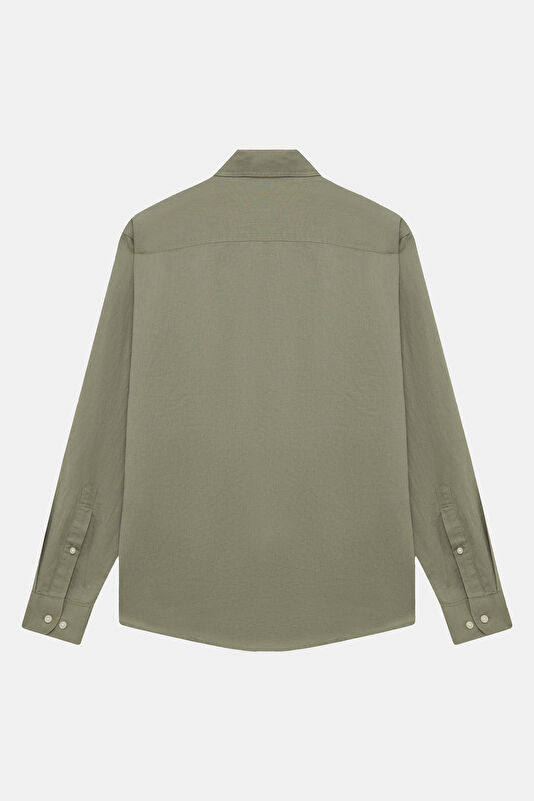 Khaki Linen Cotton Men's Shirt 2