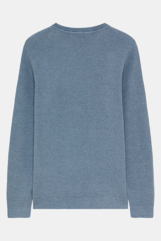 Mavi Organik Pamuk Triko Erkek Kazak 2