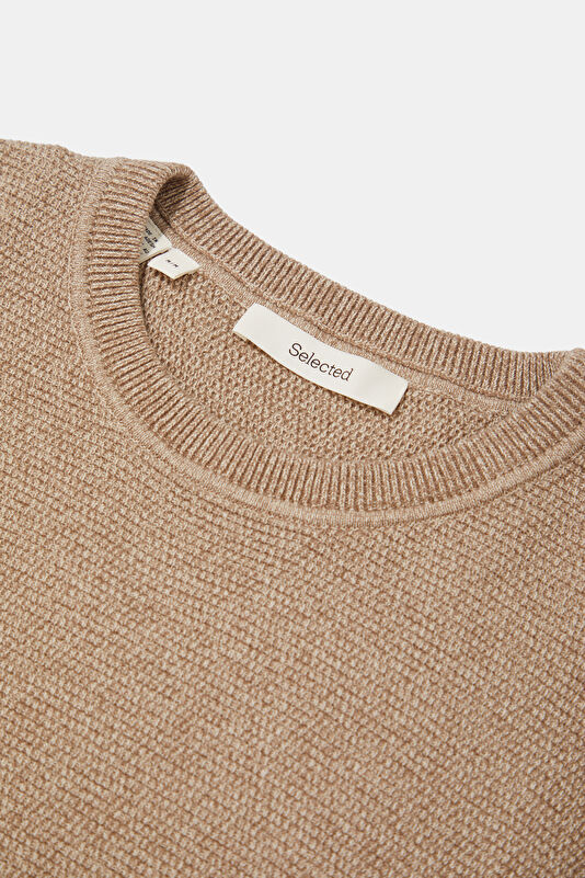 Beige Organic Cotton Knit Men's Sweater 3
